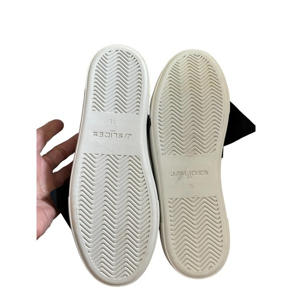 JSlides Womens Leather Bella Bow Slides Mules Round Toe Size 7.5US Black - Picture 5 of 5